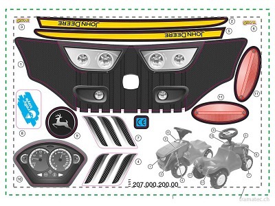 Rolly Toys Ersatzteil Aufkleber für Minitrac John Deere