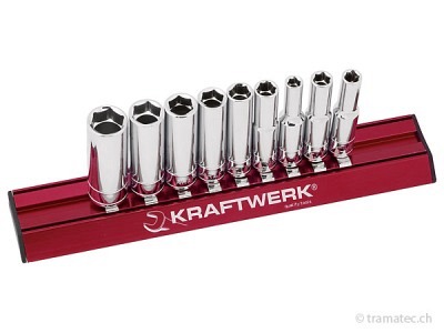 KRAFTWERK 9-t. Zoll-Stecknusssatz lang MAGALU 1/4'