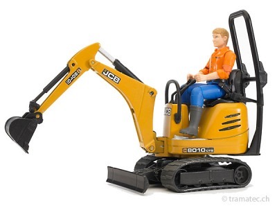 Bruder JCB Microbagger 8010 CTS und Bauarbeiter