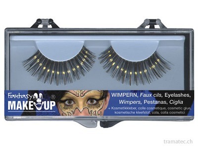 Fasnacht Wimpern Schwarz-Gold