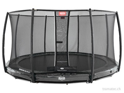 BERG Trampolin InGround Elite Grey 330 + Sicherheitsnetz Deluxe
