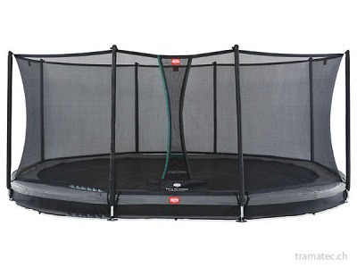 BERG Trampolin Grand Favorit InGround 520 Grey + Sicherheitsnetz Comfort
