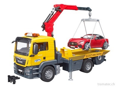 Bruder MAN TGS Abschlepp-LKW mit Roadster und Light & Sound Modul