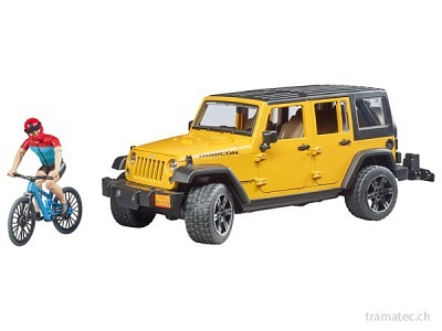 Bruder JeepWrangler RubiconUnlimited, 1 Mountainbike und Radfahrer