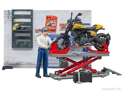 Bruder Motorradwerkstatt mit Scrambler Ducati Full Throttle